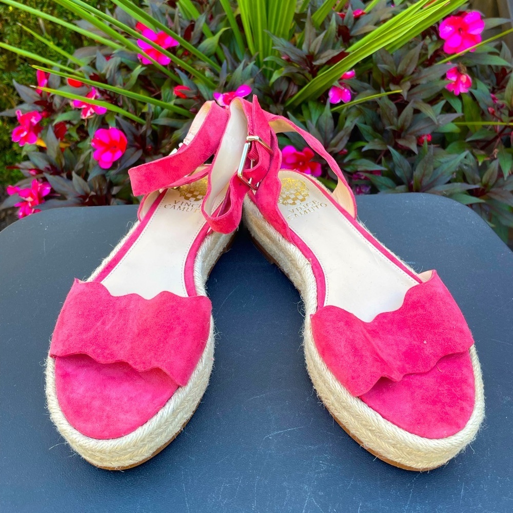 Vince Camuto Ankle Strap Platform Sandal Red Size 7